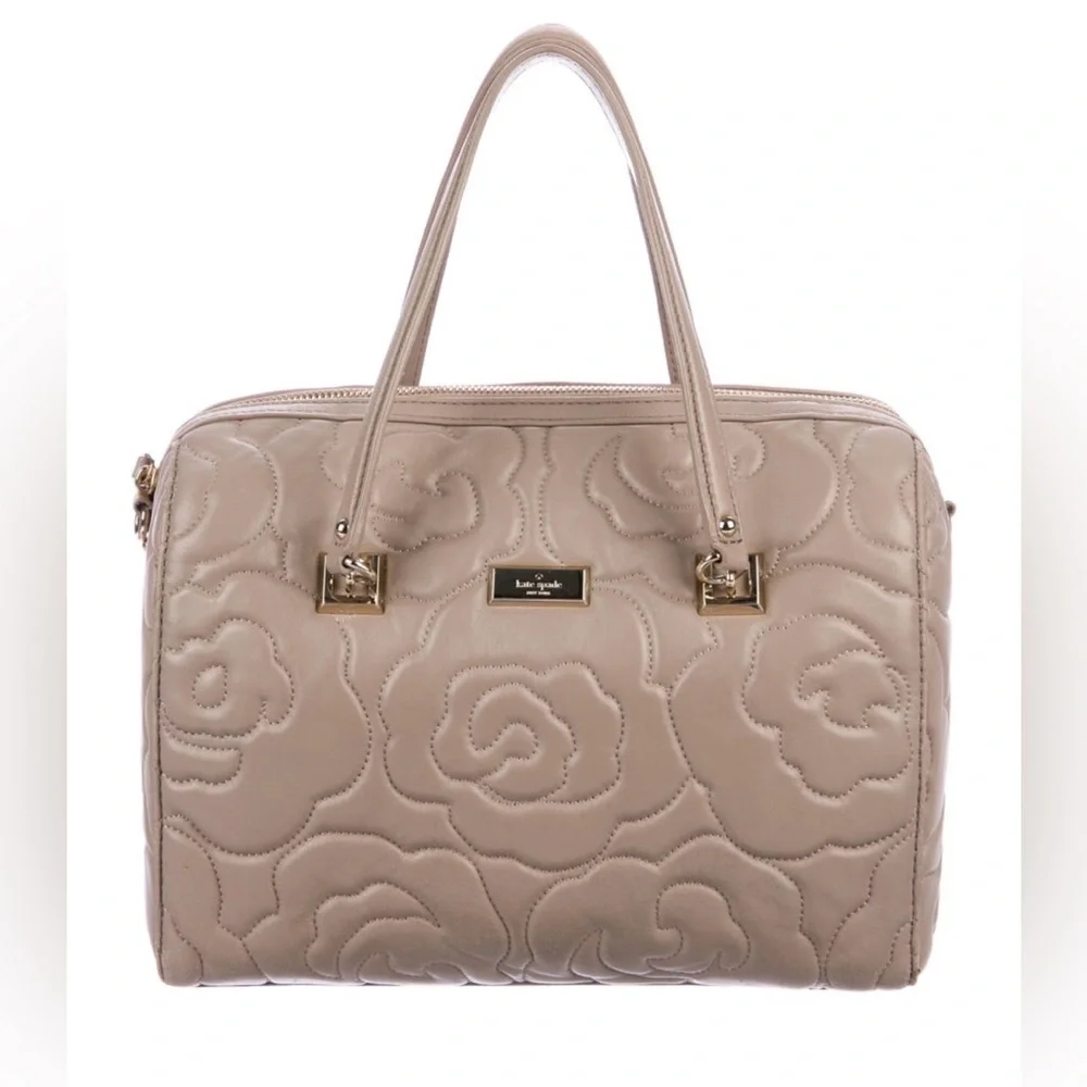 Kate Spade Sedgwick Lane Rose Kensey Beige Quilted‎ Bag